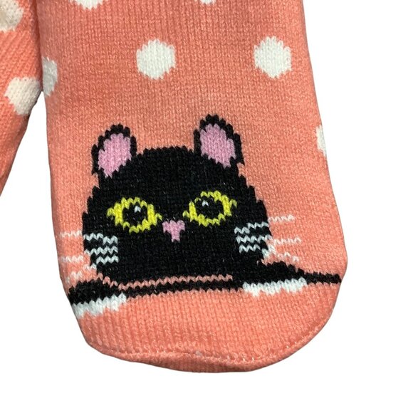 Thermal Cozy Fuzzy Black Cat Animal Sherpa Fleece-lined Non-Skid Slipper Socks - Picture 2 of 5